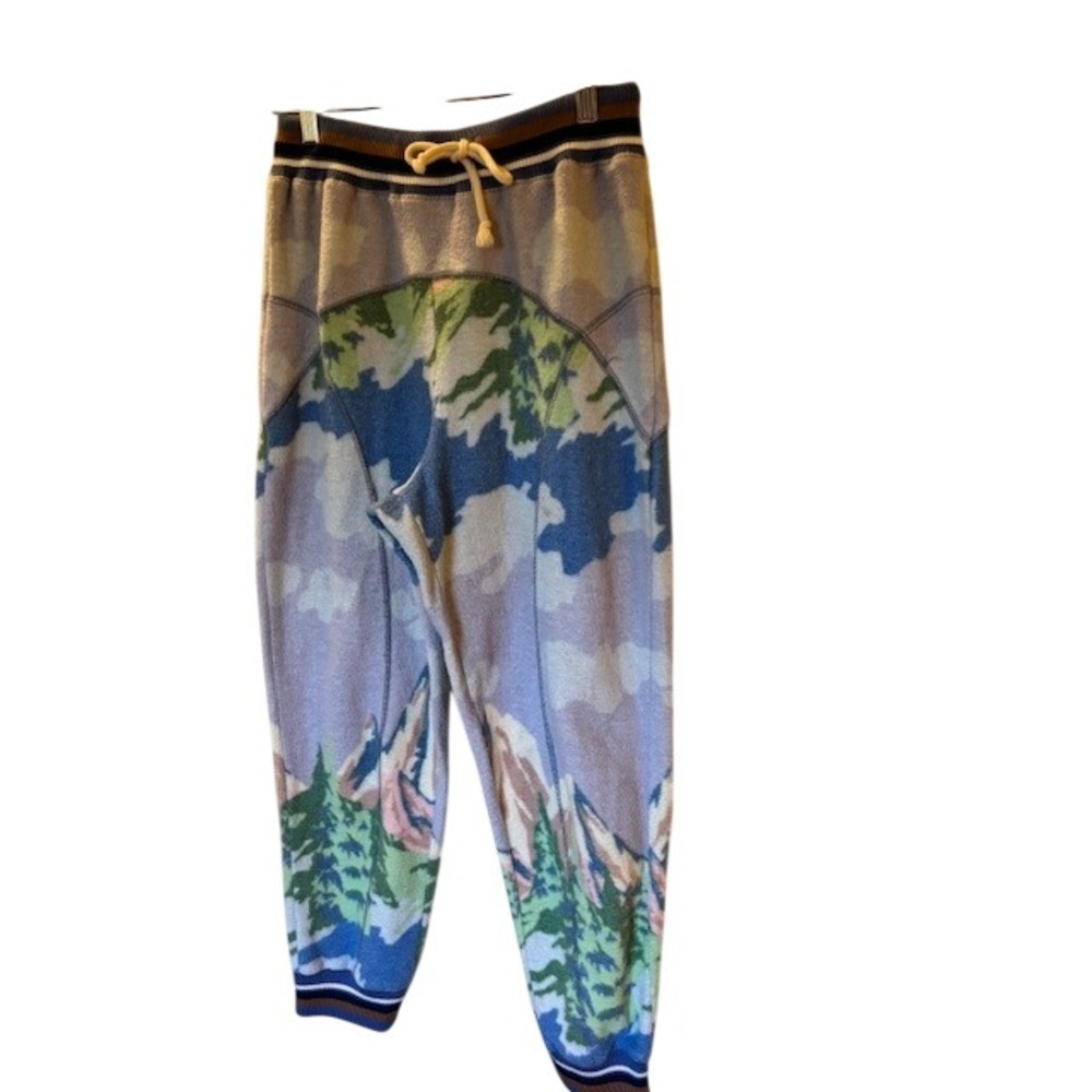 Out From Under Urban Outfitters Mountain Landscape Joggers Blue Green Small